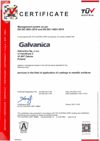 GALVANICA ISO 9001